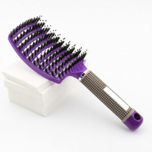 Women's Detangling Hairbrush Nylon Bristle Hair Scalp Massage Comb Hair Brush US