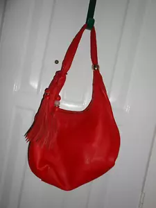 Rote Shanghai Tang Boho Leder Handtasche Geldbörse mit Quasten - Bild 1 von 4
