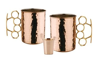 Старый голландский 2-Pack 20 унций кованая медь "латунный костяшки" Московский мул кружки с - Изображение 1 из 2