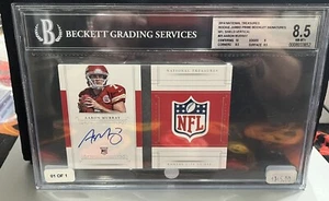 2014 Panini National Treasures #25 Aaron Murray NFL Shield Auto BGS 8.5 1/1 - Picture 1 of 2