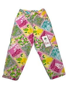 Lilly Pulitzer Girls Pants Size 8 Pink Patchwork Pocket Ruffle Hem New w/out tag - Picture 1 of 12