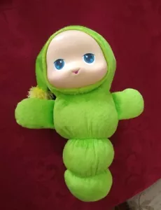 A!) Hasbro Playskool Glo Worm Lullaby 2009 Glow Worm 10" Green Soft Plush - Picture 1 of 4