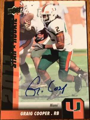 2011 Upper Deck Rookie Autographs Graig Cooper #78 Miami Hurricanes - Image 1 of 2