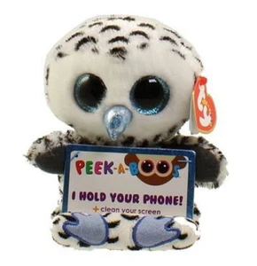 TY Beanie Boos Peek-A-Boo 4" OMAR die Eule Handyhalter mit Reiniger MWMTs - Bild 1 von 1