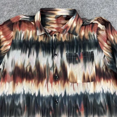 ASOS Shirt Mens XL Brown Black Ombre Abstract Art Wear Modern - Image 1 of 4