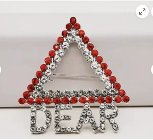 Delta Pyramid Dear Crystal Brooch Pin SPARKLES - Picture 1 of 2
