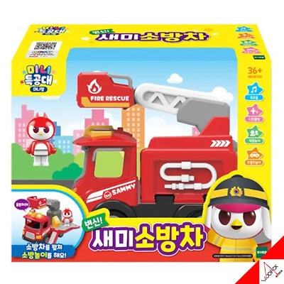 Mini Force 2021 Minipang SEMI Transformation FIRE TRUCK Car & Figure - LED Sound - Immagine 1 di 4