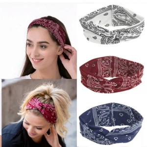 3 Packs Bandana Headband Elastic Hairband Turban HairWrap Twisted 4" Sports - Picture 1 of 7