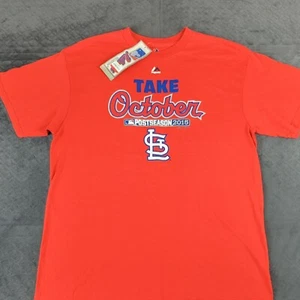St Louis Cardinals Shirt Playoffs Majestic Take October Short Sleeve Men Large - Picture 1 of 9
