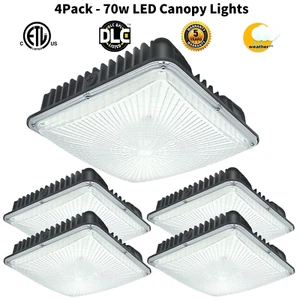 WYZM 4 Pack LED Canopy Light 70W Gas Station Carport Ceiling Lights 5000K White - Picture 1 of 13