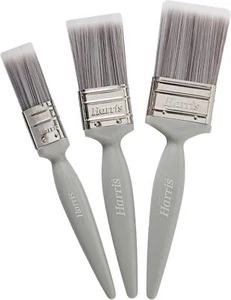Harris Essentials Walls & Ceilings Paint Brushes, 3 Brush Pack, 1", 1.5", 2",Gre - Picture 1 of 6