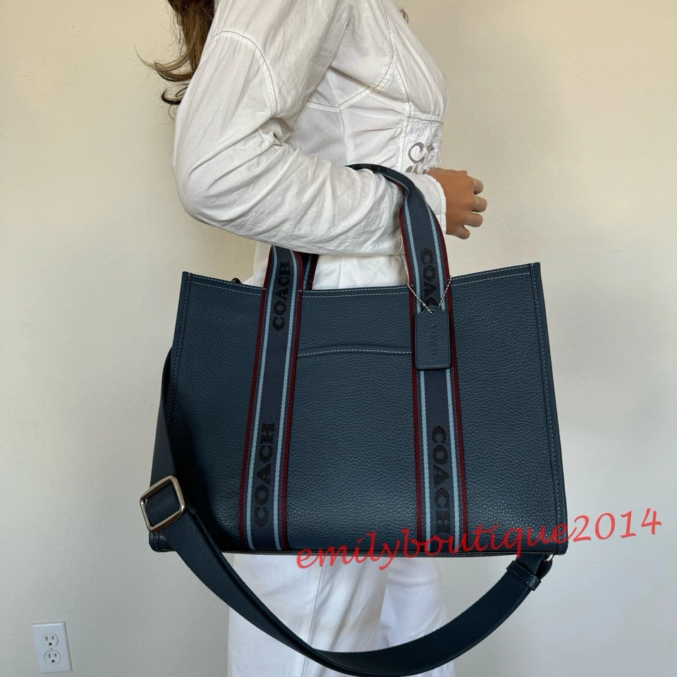 Coach Smith Tote Medium Blue Leather Crossbody Bag Cu997 ORIGPKG