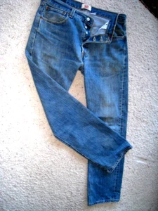 LEVIS 501 JEANS MEN SIZE 34 X 34 STONEWASH COTTON-BUTTON FLY DENIM JEANS - Picture 1 of 7
