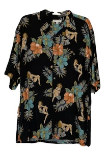 Vintage Pierre Cardin Tropical Hawaiian Pin Up Girl Bathing Beauty Shirt Gr. XL - Bild 1 von 5