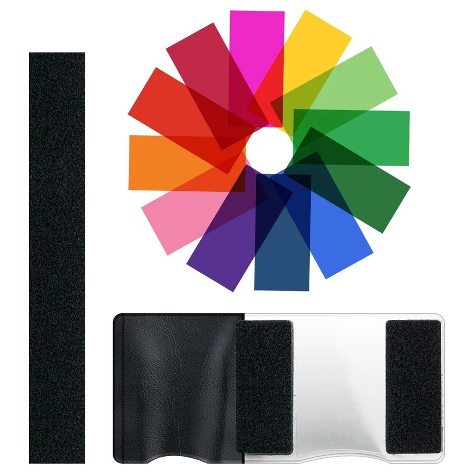 Gel Light Filter Photography 12 Colour Lamp Transparent Plastic Sheet Photo Stu - Image 1 of 1