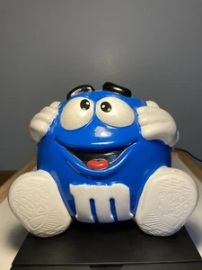 Vintage M & M Blue Candy Cookie Jar Dish Ceramic - Picture 1 of 6