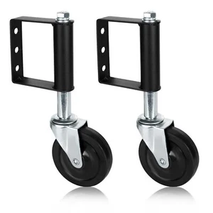 2pcs 4 Inch Spring Loaded Gate Caster Rubber Heavy Duty Gate Casters With Spring - Picture 1 of 4
