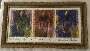 2006 Congo Square New Orleans Jazz Fest Poster Passepartout gerahmt - Bild 1 von 2