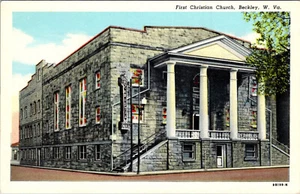 BECKLEY, WEST VIRGINIA - FIRST CHRISTIAN CHURCH - OLD POSTCARD - Picture 1 of 2