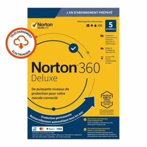 Norton 360 Deluxe 2024 5 App 5 PC 1 an PC 2023 PC MAC Internet Security BE EU - Afbeelding 1 van 1