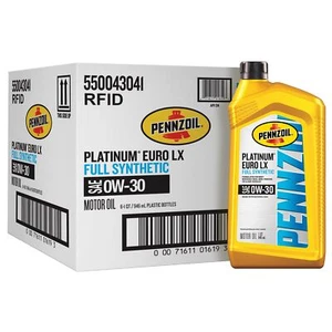 Pennzoil Platinum Euro LX 0W30 Olio Motore Sintetico Completo 1 Quarto per European... - Foto 1 di 7