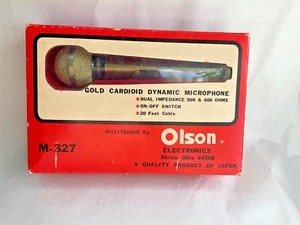 Vintage Microphone Olson Gold Cardioid Dynamic M-327 in box untested - Picture 1 of 3
