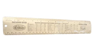 Minneapolis Tribune Metal Ruler Outdoor Fishing Records Outdoor Offer Vintage MN - Picture 1 of 5