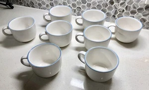 Mervyns Stoneware White 8 Piece Set Coffee Tea Cup Mugs Made In Japan - Picture 1 of 7