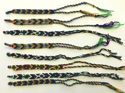 8 Stück Freundschaftsarmband geknüpft gemustert bunt ca. 11 mm breit - Bild 1 von 2