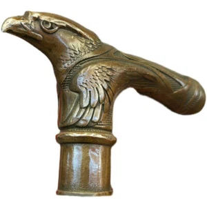 Estatuas victorianas antiguas de bronce talladas a mano de águila antigua cabeza de bastón para caminar - Imagen 1 de 7