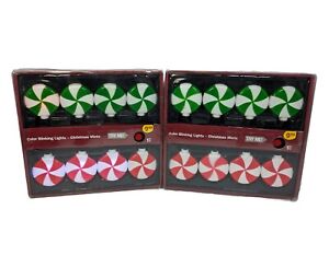 Gemmy Christmas Mints (2 sets) Blinking String Lights Music Jingle Bells Battery