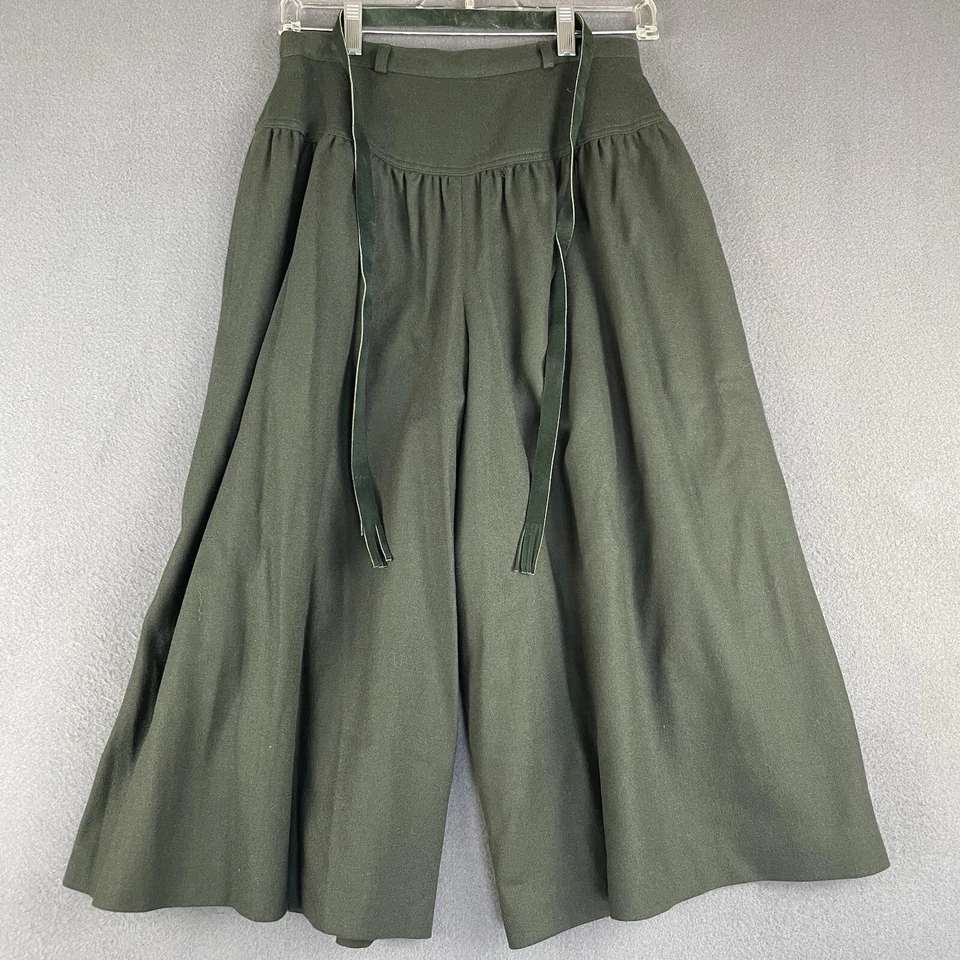 Винтажные матросские брюки кюлоты 26 дюймов Талия зеленый широкие ноги Lagenlook Octoberfest б/у в отличном состоянии - Изображение 1 из 4