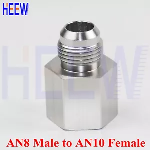 Male AN8 8-AN to AN10 10-AN Female Fitting Adaptor Flare Reducer Metric Thread K - Picture 1 of 4