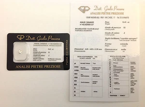 DIAMANTE NATURALE IN BLISTER - TAGLIO BRILLANTE COLORE J- CT 0,41 - Imagen 1 de 1