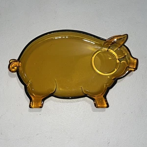 Vintage Bernstein Diadem Glas Schweinchen Teller - Bild 1 von 11