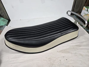 1960's Harley Black and White Buddy Seat, Ironhead XL Sportster, Shovelhead FLH - Picture 1 of 17