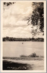 Foto real de colección de los años 30 de Fergus Falls Minnesota RPPC postal vista al lago/sin usar - Imagen 1 de 2
