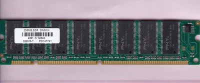 256MB PC-133 PNY 32ZHS-T SDRAM PC133 Desktop Ram Memory Stick DUAL RANK DIMM SDR - Image 1 of 2