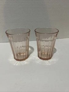 Vtg Pink depression Anchor Hocking Fortune 4oz Orange Juice Glasses Lot of 2 - Picture 1 of 3