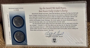 2000 - P &D -From the 50 State Quarters 1st Day Minted Collection- Massachusetts - Picture 1 of 2