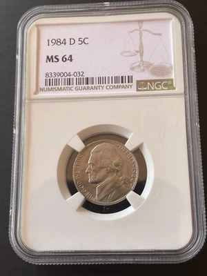 1984D Jefferson Nickle NGC MS64 - Image 1 of 2