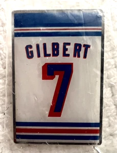 NY RANGERS PIN ROD GILBERT RETIRED NUMBER BANNER MSG NHL HOCKEY - Picture 1 of 3