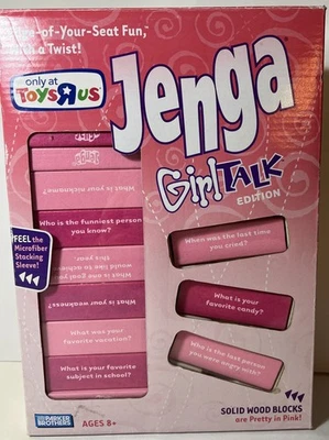 Jenga Girl Talk Edition 2007 ToysRUs Exclusive Parker Brothers Hasbro Board Game - Image 1 of 4