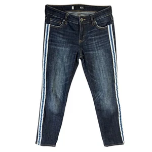 Kut From The Kloth Jeans 4 Blue Stevie Ankle Straight Leg Striped Stretch Casual - Picture 1 of 12