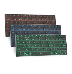 Rii X9 Bluetooth 5.0 Wireless Keyboard with RGB Backlit Rechargeable for iPad - Picture 1 of 9