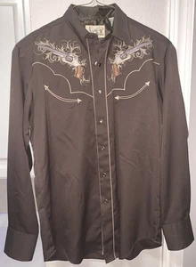 Vintage Roper Western Herren Embroidered Guns Langarm Hemd Größe M 🔥 - Bild 1 von 5