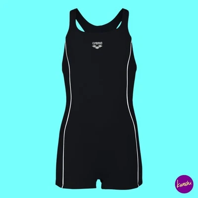 ARENA Girls Finding R Combi-Short Swimsuit, Black, UK 8-9 Years | EU 128-134 - Image 1 of 4