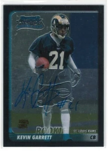 Tarjeta de novato Bowman 2003 cromada Kevin Garrett automática RAMS # 239 - Imagen 1 de 2