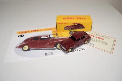 A40 1:43 DINKY TOYS ATLAS 24R 24 R PEUGEOT 203 GRANATE SIN USAR, EN CAJA + FOLLETO Y CERTIFICADO. Foto 1 de 4