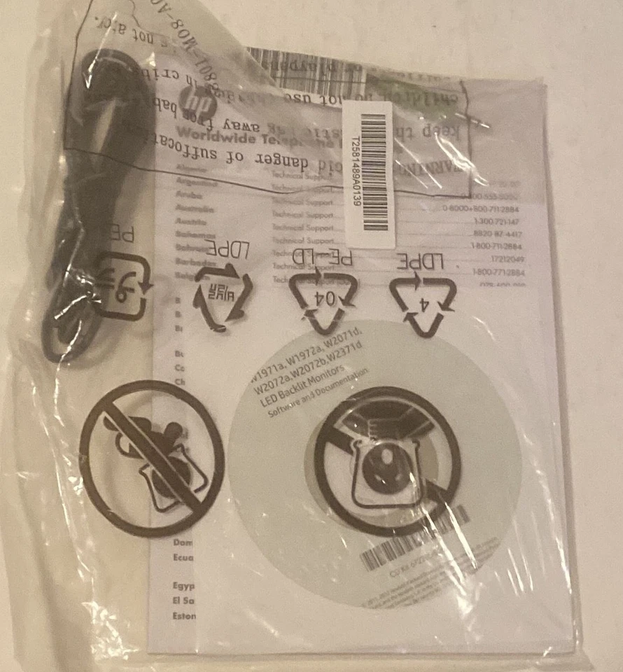 HP Driver SOFTWARE CD Kit 672285-B26 for led monitor W2072A W2072B LV2011   - Image 1 of 1